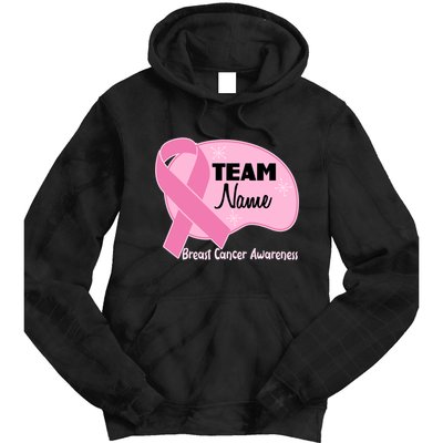 Personalize Team Name Breast Cancer Awareness Custom Tie Dye Hoodie