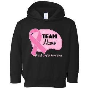 Personalize Team Name Breast Cancer Awareness Custom Toddler Hoodie