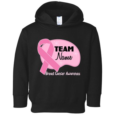 Personalize Team Name Breast Cancer Awareness Custom Toddler Hoodie