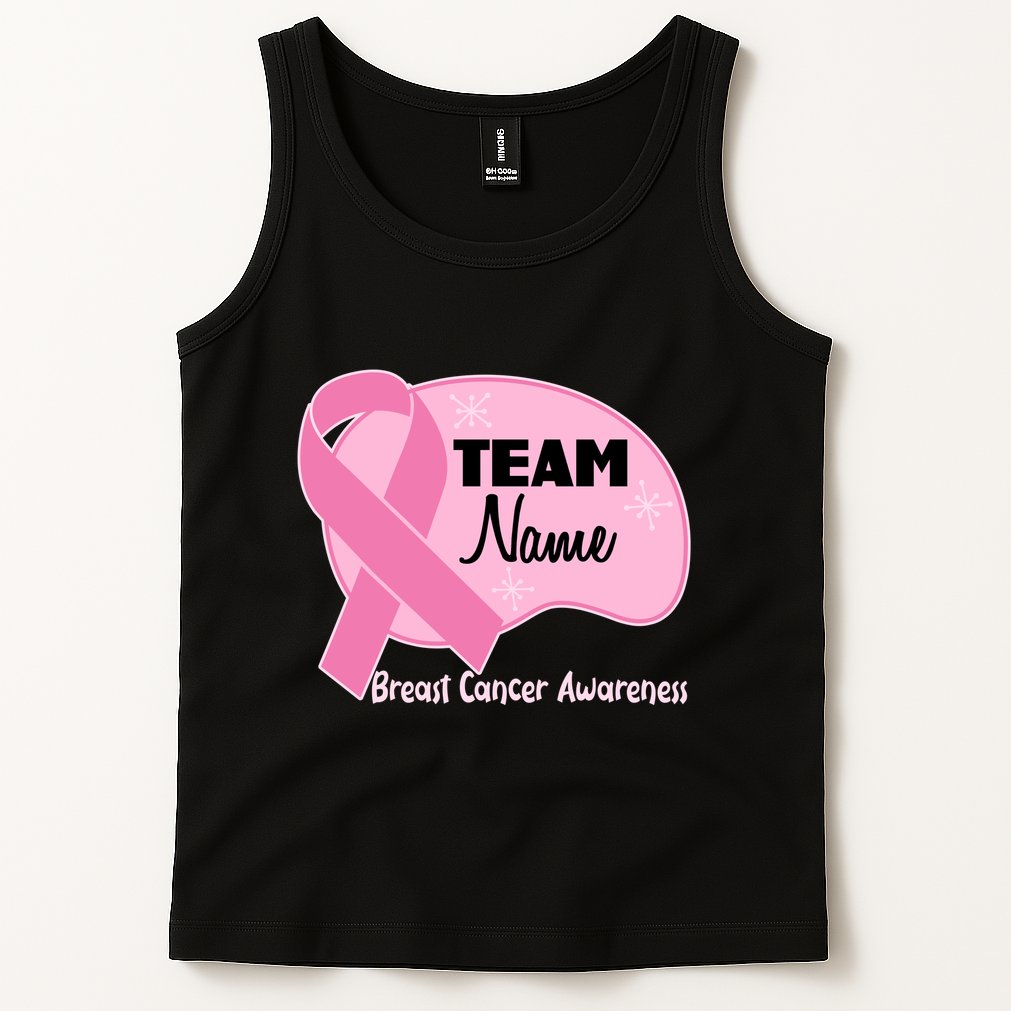 Personalize Team Name Breast Cancer Awareness Custom Tank Top