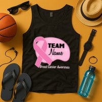 Personalize Team Name Breast Cancer Awareness Custom Tank Top