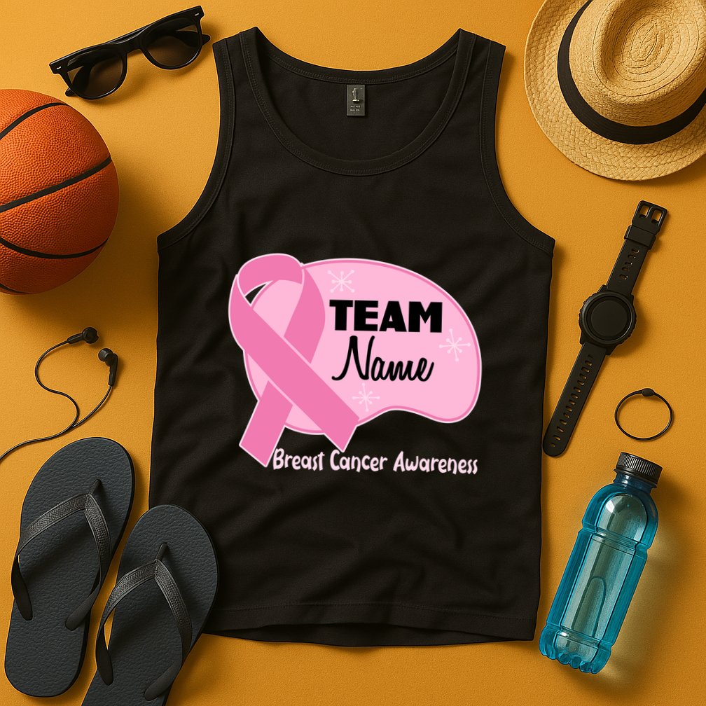 Personalize Team Name Breast Cancer Awareness Custom Tank Top