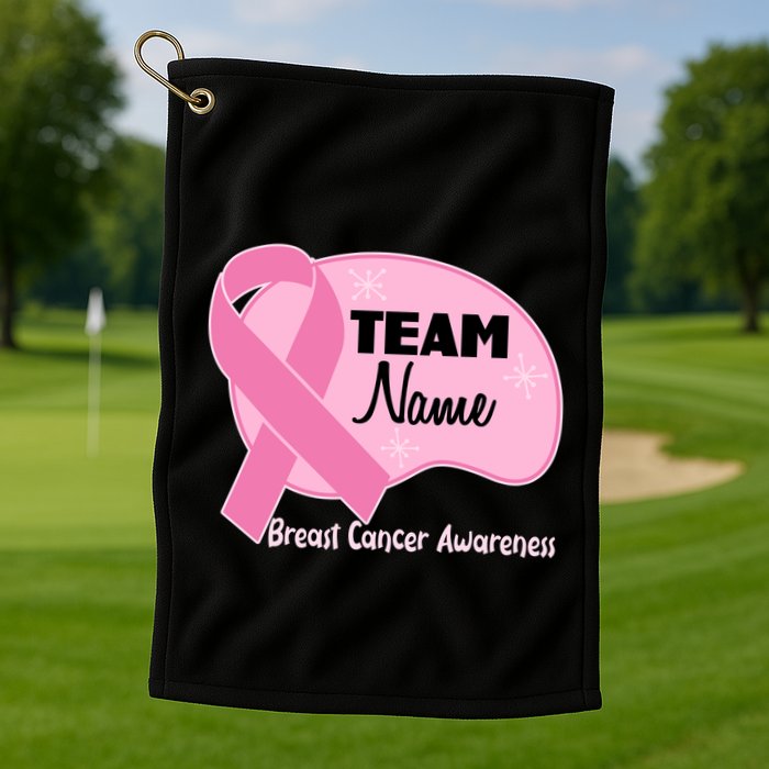 Personalize Team Name Breast Cancer Awareness Custom Golf Towel