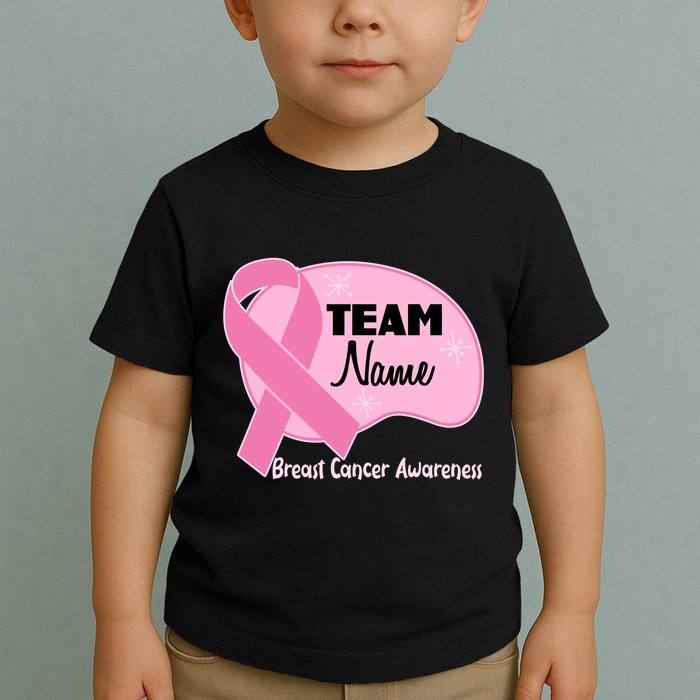 Personalize Team Name Breast Cancer Awareness Custom Toddler T-Shirt