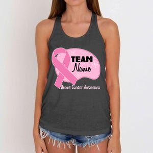 Personalize Team Name Breast Cancer Awareness Custom Women's Knotted Racerback Tank