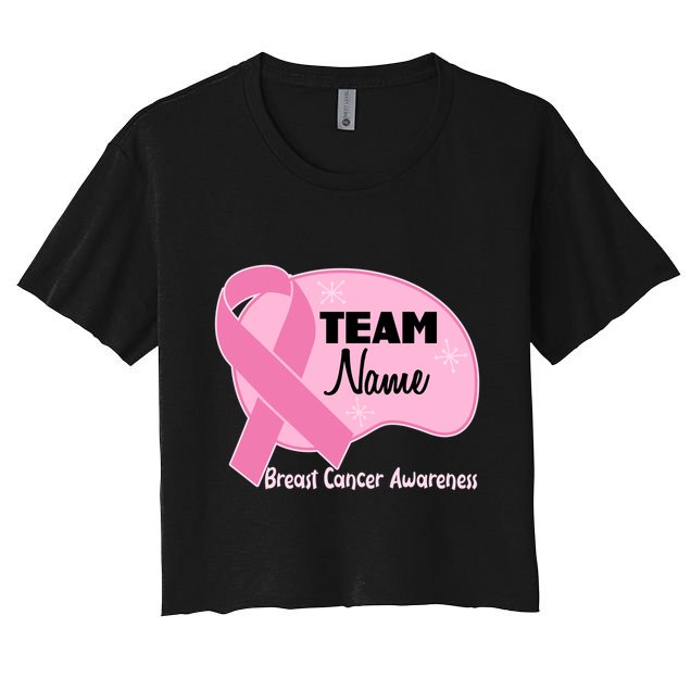 Personalize Team Name Breast Cancer Awareness Custom Crop Top