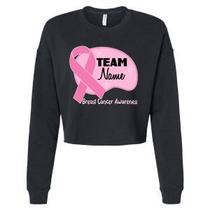 Personalize Team Name Breast Cancer Awareness Custom Cropped Pullover Crew