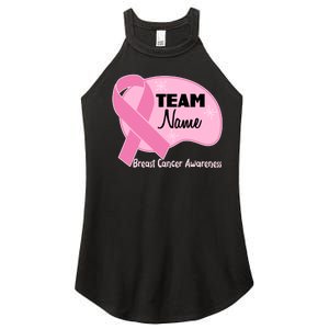 Personalize Team Name Breast Cancer Awareness Custom Women's Perfect Tri Rocker Tank