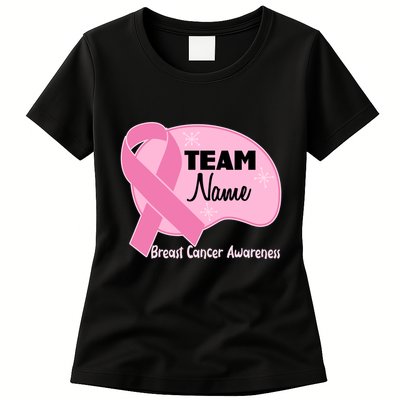 Personalize Team Name Breast Cancer Awareness Custom Womens T-Shirt