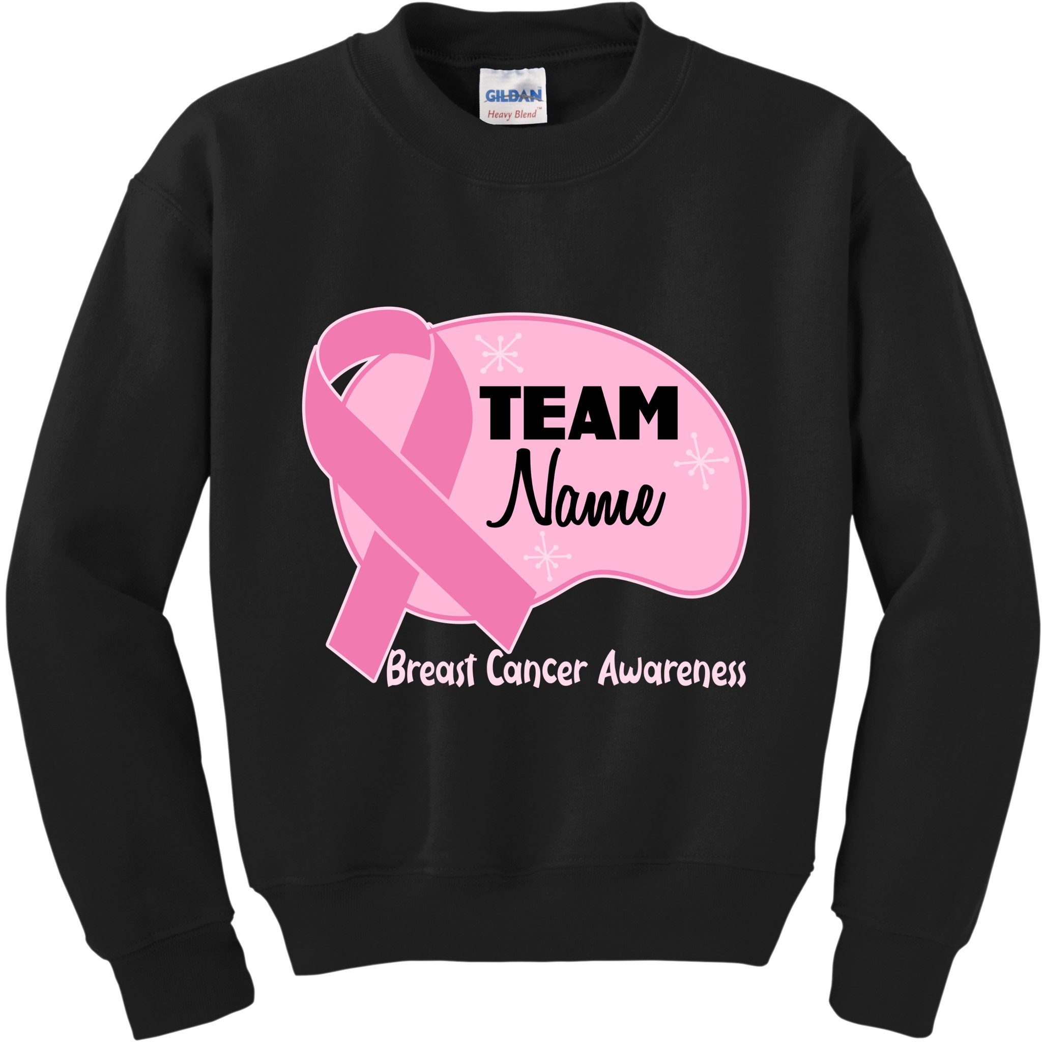 Personalize Team Name Breast Cancer Awareness Custom Kids Sweatshirt