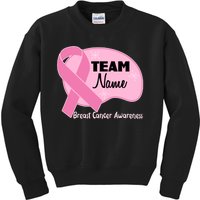 Personalize Team Name Breast Cancer Awareness Custom Kids Sweatshirt