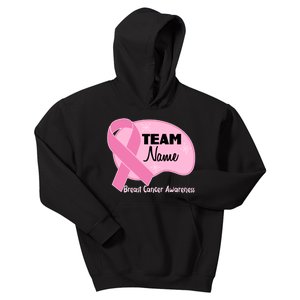 Personalize Team Name Breast Cancer Awareness Custom Kids Hoodie