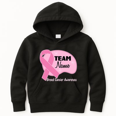 Personalize Team Name Breast Cancer Awareness Custom Kids Hoodie