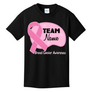 Personalize Team Name Breast Cancer Awareness Custom Kids T-Shirt