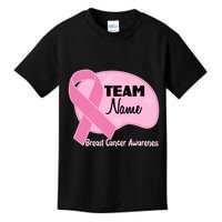 Personalize Team Name Breast Cancer Awareness Custom Kids T-Shirt