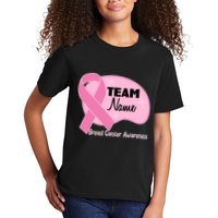Personalize Team Name Breast Cancer Awareness Custom Kids T-Shirt