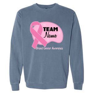 Personalize Team Name Breast Cancer Awareness Custom Garment-Dyed Sweatshirt