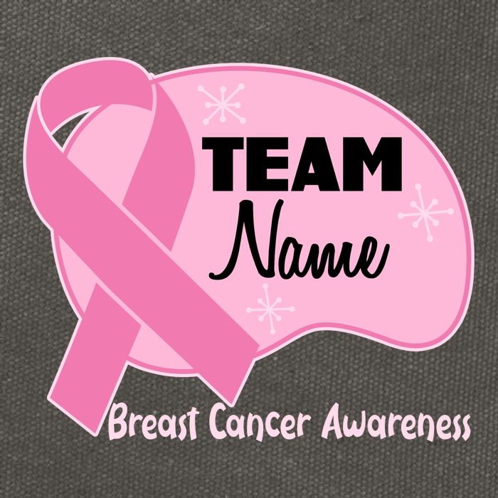 Personalize Team Name Breast Cancer Awareness Custom Cotton Canvas Backpack