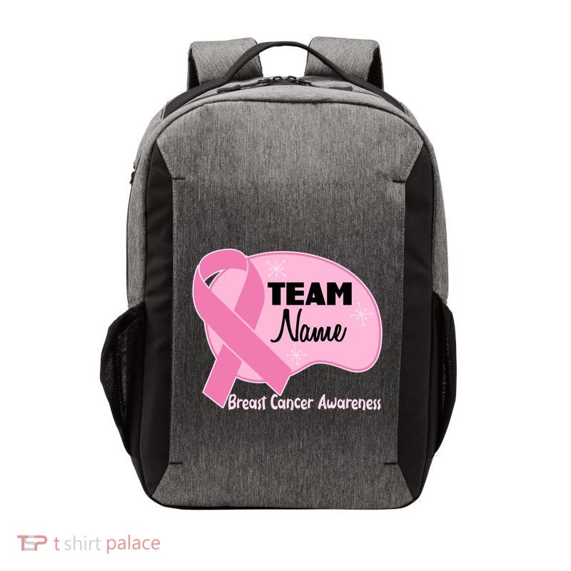 Personalize Team Name Breast Cancer Awareness Custom Vector Backpack