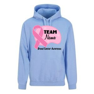 Personalize Team Name Breast Cancer Awareness Custom Unisex Surf Hoodie