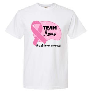 Personalize Team Name Breast Cancer Awareness Custom Garment-Dyed Heavyweight T-Shirt