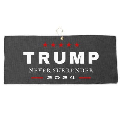 President Trump Never Surrender 2024 Maga Large Microfiber Waffle Golf Towel