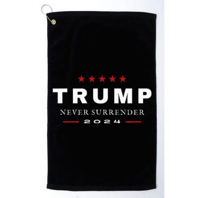 President Trump Never Surrender 2024 Maga Platinum Collection Golf Towel