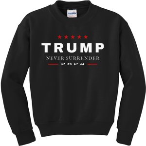 President Trump Never Surrender 2024 Maga Kids Sweatshirt