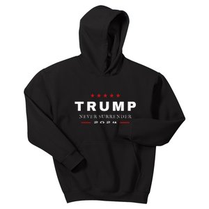 President Trump Never Surrender 2024 Maga Kids Hoodie