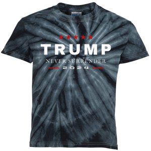 President Trump Never Surrender 2024 Maga Kids Tie-Dye T-Shirt