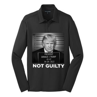 President Trump Not Guilty Silk Touch Performance Long Sleeve Polo