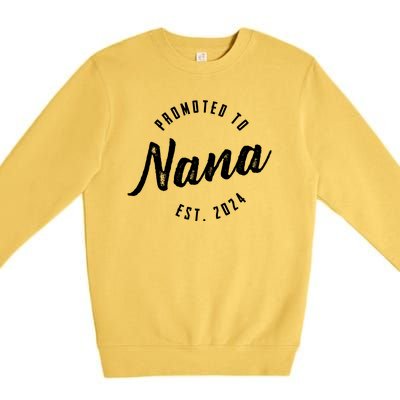 Promoted To Nana Again Est 2024 Pregnancy Announcement Premium Crewneck Sweatshirt