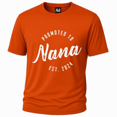 Promoted To Nana Again Est 2024 Pregnancy Announcement Cooling Performance Crew T-Shirt