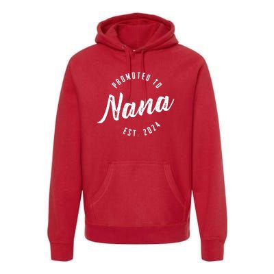 Promoted To Nana Again Est 2024 Pregnancy Announcement Premium Hoodie