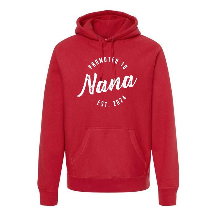 Promoted To Nana Again Est 2024 Pregnancy Announcement Premium Hoodie