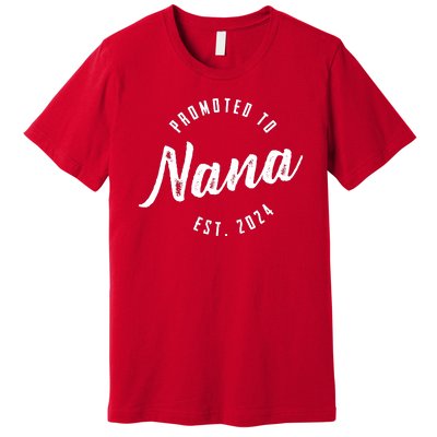 Promoted To Nana Again Est 2024 Pregnancy Announcement Premium T-Shirt