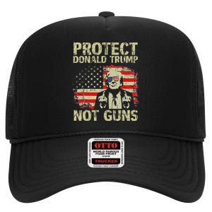 Protect Trump Not Guns Strong Support High Crown Mesh Back Trucker Hat