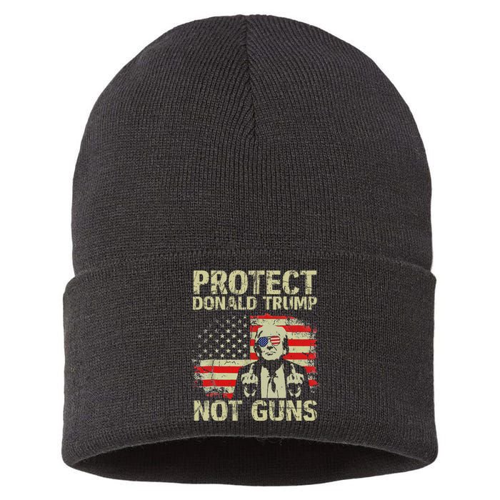 Protect Trump Not Guns Strong Support Sustainable Knit Beanie