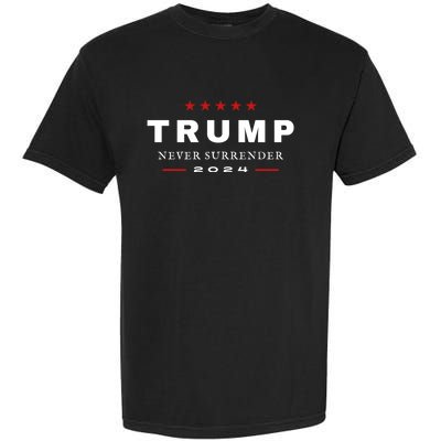 President Trump Never Surrender 2024 Maga Patriotic Garment-Dyed Heavyweight T-Shirt