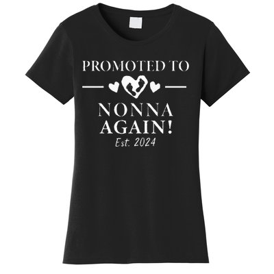 Promoted To Nonna Again 2024 Nonna Pregnancy Announcement Women's T-Shirt