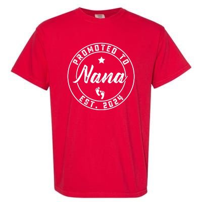 Promoted To Nana Again Est 2024 Pregnancy Announcement Garment-Dyed Heavyweight T-Shirt