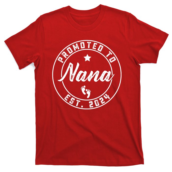 Promoted To Nana Again Est 2024 Pregnancy Announcement T-Shirt