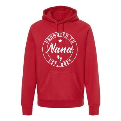 Promoted To Nana Again Est 2024 Pregnancy Announcement Premium Hoodie