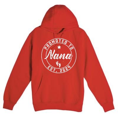 Promoted To Nana Again Est 2024 Pregnancy Announcement Premium Pullover Hoodie