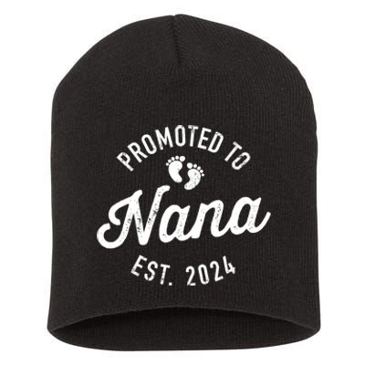 Promoted To Nana Est. 2024 For New Baby Shower Grandma Short Acrylic Beanie