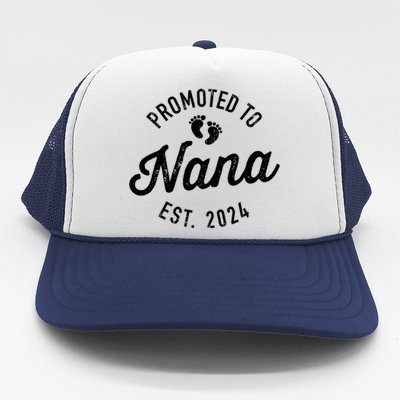 Promoted To Nana Est. 2024 For New Baby Shower Grandma Trucker Hat