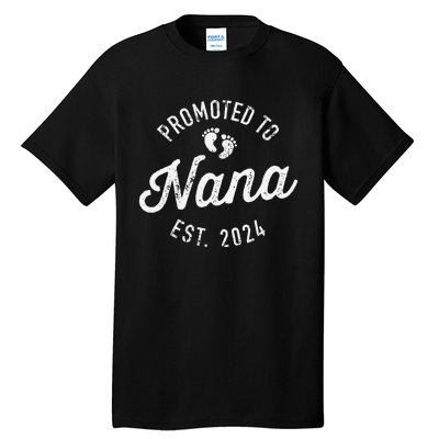 Promoted To Nana Est. 2024 For New Baby Shower Grandma Tall T-Shirt