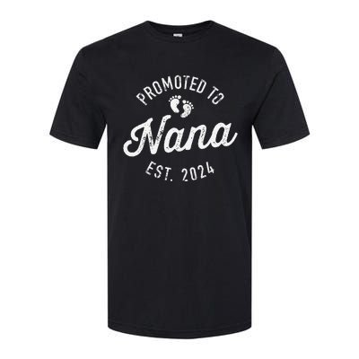 Promoted To Nana Est. 2024 For New Baby Shower Grandma Softstyle CVC T-Shirt