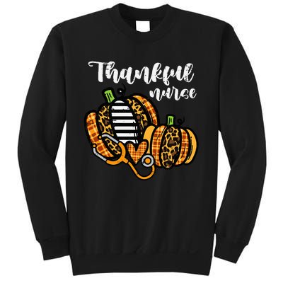 Pumpkin Thankful Nurse Thanksgiving Scrub Top Fall RN Sweatshirt