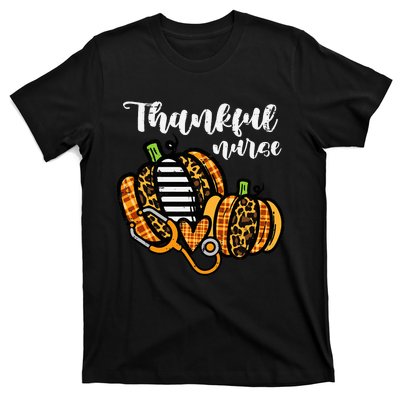 Pumpkin Thankful Nurse Thanksgiving Scrub Top Fall RN T-Shirt